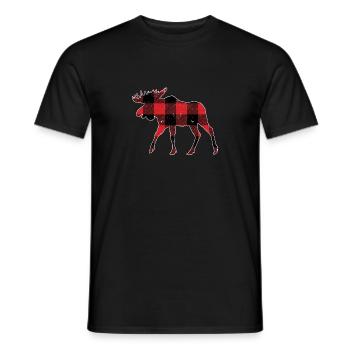 Buffalo Plaid Elch Matching Familie Weihnachten - Männer T-Shirt - Schwarz - Vorne - AI Model Male 178 light (178cm)