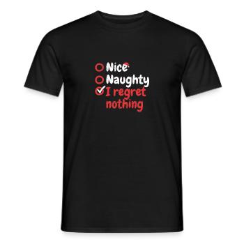 Christmas List Santa Claus Nice Naughty I - Men's T-Shirt - black - Front - AI Model Male 178 light (178cm)