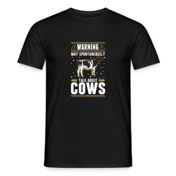 Peut parler spontanément de Vaches Vaches D’élevage Vaches - T-shirt homme - noir - Devant - AI Model Male 178 light (178cm)