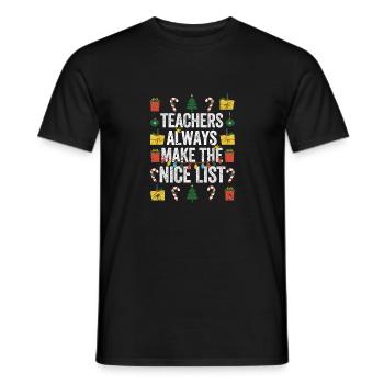 Lustige Weihnachten Lehrer Lehrer machen immer die - Männer T-Shirt - Schwarz - Vorne - AI Model Male 178 light (178cm)