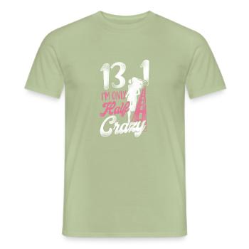 Running Runner Semi-marathon Demi-marathon - T-shirt homme - vert sauge - Devant - AI Model Male 178 light (178cm)