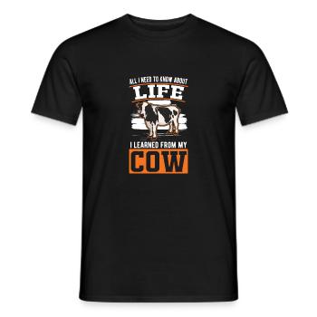 Cow Cattle breeder Farmer Cows - Men's T-Shirt - black - Front - AI Model Male 178 light (178cm)