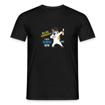 Bye Bye Kindergarten I Rock School Now Unicorn - T-shirt homme - noir - Devant - AI Model Male 178 light (178cm)