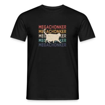 Chonk Cat Funny Chonk Meme Fat Cat Retro - Men's T-Shirt - black - Front - AI Model Male 178 light (178cm)