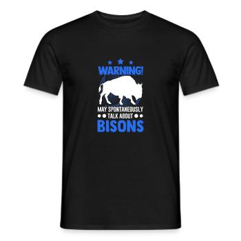 Warning Buffalo Bison Water Buffalo - Men's T-Shirt - black - Front - AI Model Male 178 light (178cm)