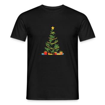 Tortue de mer Arbre de Noël Animal Noël PJ - T-shirt homme - noir - Devant - AI Model Male 178 light (178cm)