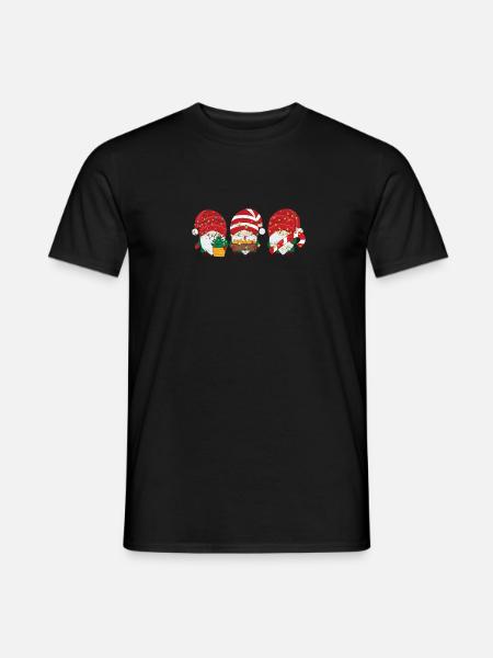 Weihnachten Gnome Xmas Pyjamas PJs Winterurlaub - Männer T-Shirt - Schwarz