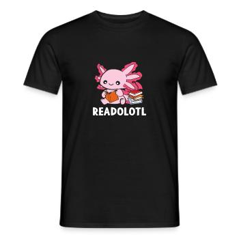 Readalotl Axolotl Readolotl Livre - T-shirt homme - noir - Devant - AI Model Male 178 light (178cm)