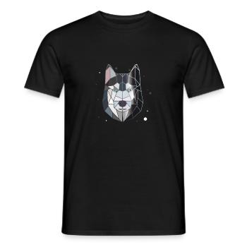 Husky Polygon Kunst Tier Geometrie - Männer T-Shirt - Schwarz - Vorne - AI Model Male 178 light (178cm)
