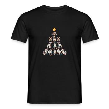 Français Bulldog Arbre de Noël Frenchie Chien - T-shirt homme - noir - Devant - AI Model Male 178 light (178cm)