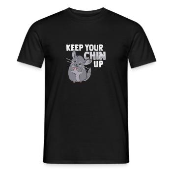 Gardez votre menton en l’air Chinchilla - T-shirt homme - noir - Devant - AI Model Male 178 light (178cm)