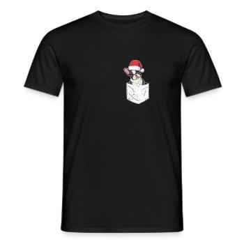 Bag French Bulldog Santa Dog Christmas - Men's T-Shirt - black - Front - AI Model Male 178 light (178cm)