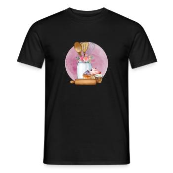 Boulangerie Baker Boulangerie Boulangerie Gâteau de confiserie - T-shirt homme - noir - Devant - AI Model Male 178 light (178cm)