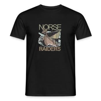 Norse Raiders Nordische Räuber Wikinger Norwegen - Männer T-Shirt - Schwarz - Vorne - AI Model Male 178 light (178cm)