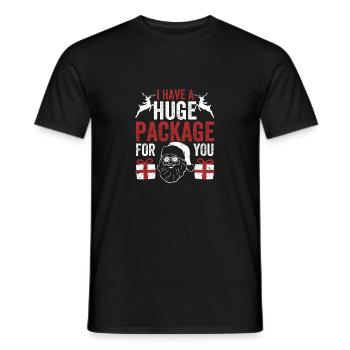 J’ai un énorme paquet pour vous drôle - T-shirt homme - noir - Devant - AI Model Male 178 light (178cm)