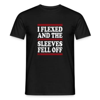 I flexed and the sleeves fell off, bodybuilding - Men's T-Shirt - black - Front - AI Model Male 178 light (178cm)