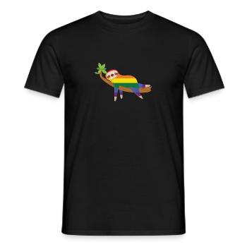 Faultier Pride - Männer T-Shirt - Schwarz - Vorne - AI Model Male 178 light (178cm)