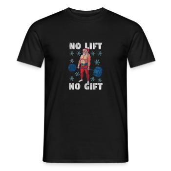 Christmas Pyjamas Workout Gym Santa Claus No - Men's T-Shirt - black - Front - AI Model Male 178 light (178cm)