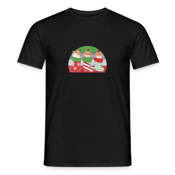 Hamster Pyjama de Noël Chaussettes Père Noël - T-shirt homme - noir - Devant - AI Model Male 178 light (178cm)