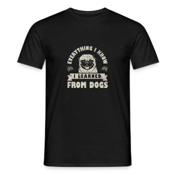 Süßes Mops Hund Möpse Mopshund Hunde Motiv süßer - Männer T-Shirt - Schwarz - Vorne - AI Model Male 178 light (178cm)