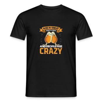 Drôle de bière Buveur de bière Buveur de bière Brasseur Motif - T-shirt homme - noir - Devant - AI Model Male 178 light (178cm)