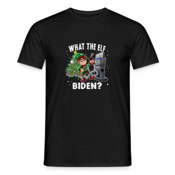 Biden Ce que l’elfe prix élevés de l’essence Noël Drôle - T-shirt homme - noir - Devant - AI Model Male 178 light (178cm)