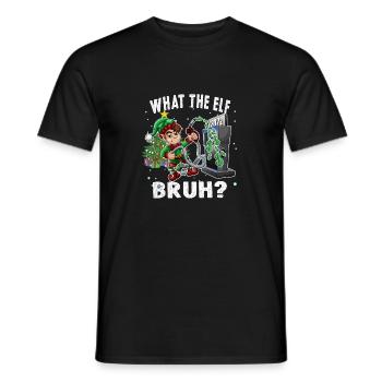 What the Elf Bruh High Gas Price Xmas 2022 - Men's T-Shirt - black - Front - AI Model Male 178 light (178cm)