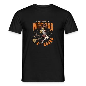Mignonne sorcière d’Halloween - T-shirt homme - noir - Devant - AI Model Male 178 light (178cm)