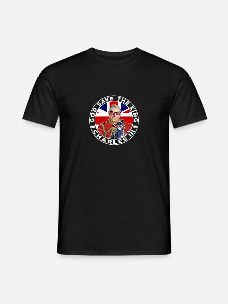 British Royal Family King Charles III God Save The - Men's T-Shirt - black