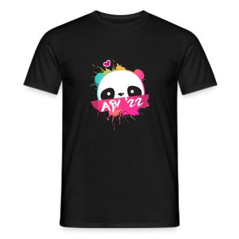 Abi '22 Motto mit süßem Panda - Abitur 2022 - Männer T-Shirt - Schwarz - Vorne - AI Model Male 178 light (178cm)