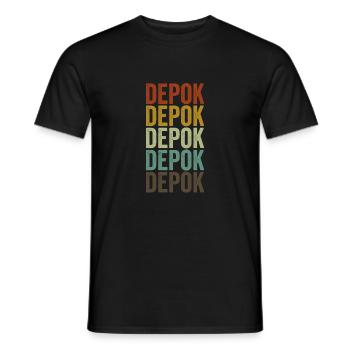 Depok Indonesia Rétro Vintage - T-shirt homme - noir - Devant - AI Model Male 178 light (178cm)
