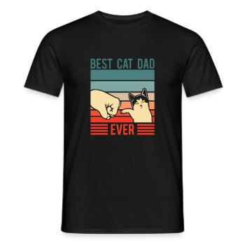 Lustiger bester Katzenvater aller Zeiten Vatertag - Männer T-Shirt - Schwarz - Vorne - AI Model Male 178 light (178cm)