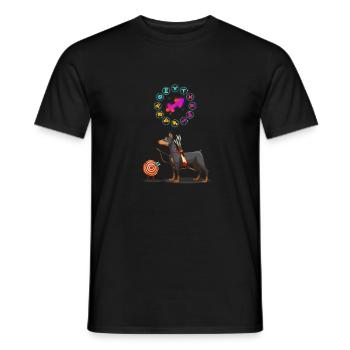 Drôle d’amoureux des chiens Horoscope Sagittaire Signe du zodiaque - T-shirt homme - noir - Devant - AI Model Male 178 light (178cm)