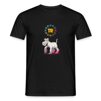 Lustige Hund Liebhaber Horoskop Jungfrau Sternzeichen Cool - Männer T-Shirt - Schwarz - Vorne - AI Model Male 178 light (178cm)