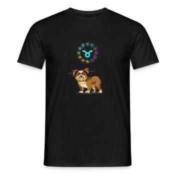Drôle d’amoureux des chiens Horoscope Taureau Signe du zodiaque Cool - T-shirt homme - noir - Devant - AI Model Male 178 light (178cm)