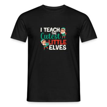 I teach the cutest little elves - Men's T-Shirt - black - Front - AI Model Male 178 light (178cm)