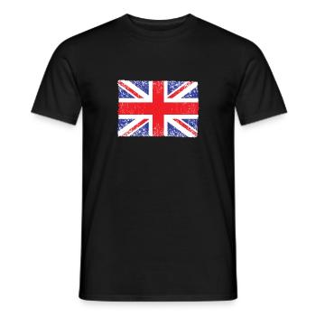 Grande-Bretagne, Drapeau britannique, Drapeau du Royaume-Uni, - T-shirt homme - noir - Devant - AI Model Male 178 light (178cm)