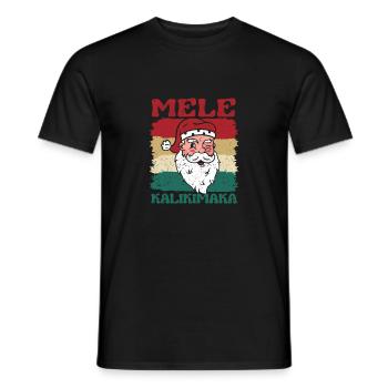 Mele Kalikimaka Christmas Santa Claus Shaka - Men's T-Shirt - black - Front - AI Model Male 178 light (178cm)