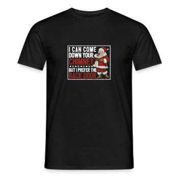 Dirty Santa Claus Witze Xmas PJ Ich kann durch - Männer T-Shirt - Schwarz - Vorne - AI Model Male 178 light (178cm)