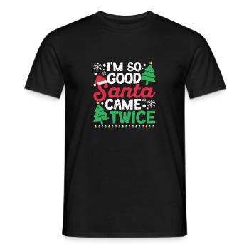 Drôle de Noël Claus Je suis si bon Père Noël - T-shirt homme - noir - Devant - AI Model Male 178 light (178cm)