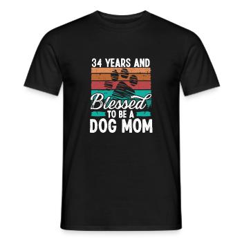 Chien de 34 ans Maman 34 Anniversaire Rétro Chien Mère - T-shirt homme - noir - Devant - AI Model Male 178 light (178cm)