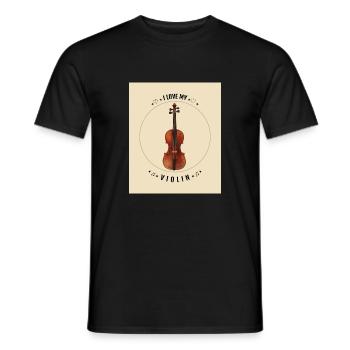 I Love My Violin - Männer T-Shirt - Schwarz - Vorne - AI Model Male 178 light (178cm)