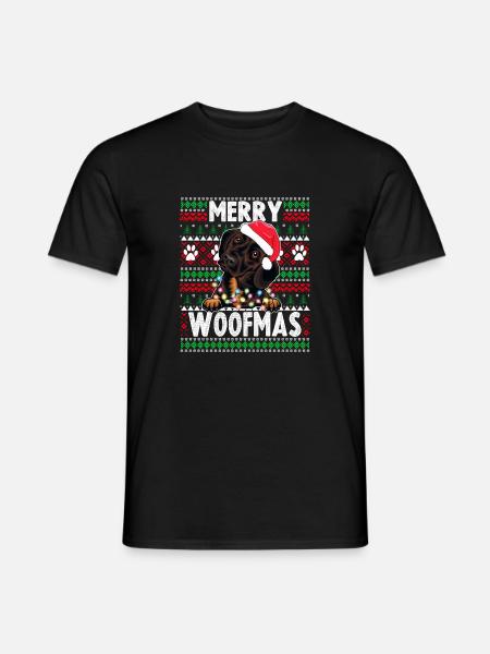 Süßer Hundepyjama - Dackel Hund Liebhaber Weihnachten - Männer T-Shirt - Schwarz