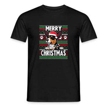 Pyjama de chien mignon - Jouet Fox Terrier Dog Lover Christ - T-shirt homme - noir - Devant - AI Model Male 178 light (178cm)