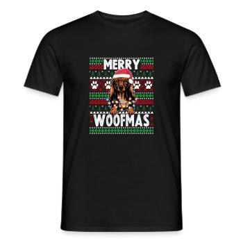 Süßer Hundepyjama - Langhaariger Dackel-Hundeliebhaber - Männer T-Shirt - Schwarz - Vorne - AI Model Male 178 light (178cm)