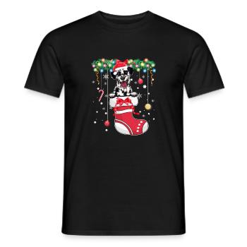 Amoureux des chiens dalmates Noël - Chien Noël Stoc - T-shirt homme - noir - Devant - AI Model Male 178 light (178cm)