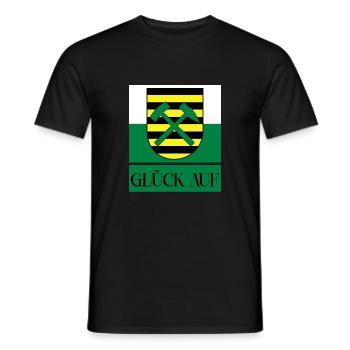 Erzgebirge Glück auf Sachsen - Männer T-Shirt - Schwarz - Vorne - AI Model Male 178 light (178cm)