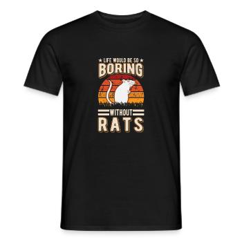 Rat Gift Domestic Rat Rat Owner - Men's T-Shirt - black - Front - AI Model Male 178 light (178cm)