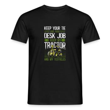 Farming Farmer Tractor Vintage - Men's T-Shirt - black - Front - AI Model Male 178 light (178cm)