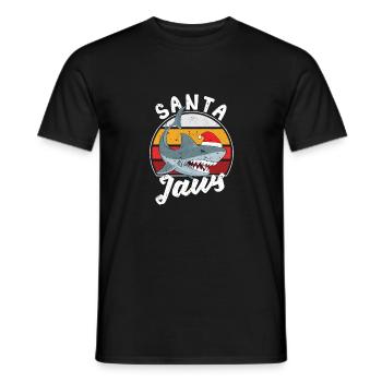 Santa Jaws Weihnachten Hai Claus Xmas PJs Angler - Männer T-Shirt - Schwarz - Vorne - AI Model Male 178 light (178cm)